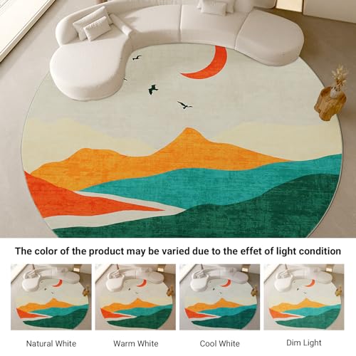 511 k8eahcl 3.jpg HOMBYS 7ft Modern Round Area Rug for Living Room | HOMBYS 7ft Large Circle Floor Carpet for Bedroom | HOMBYS Non-Sh