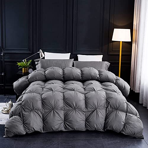 511djhfmkl 3.jpg Premium All-Seasons Three Geese Pinch Pleat Waterfowl Feathers and Down Comforter, King Size, 750+ Fill Power | 1200