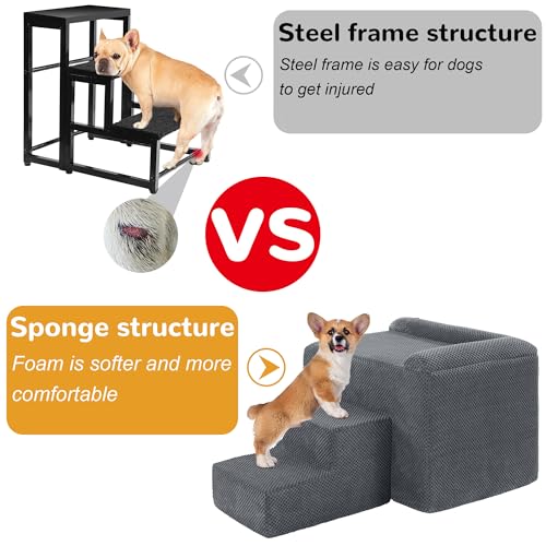 511qqz7w8xl.jpg HOMBYS Orthopaedic Dog Bed with Stairs, Soft & Supportive for Joint Protection, Dark Grey HOMBYS Foam Dog Window Perch,