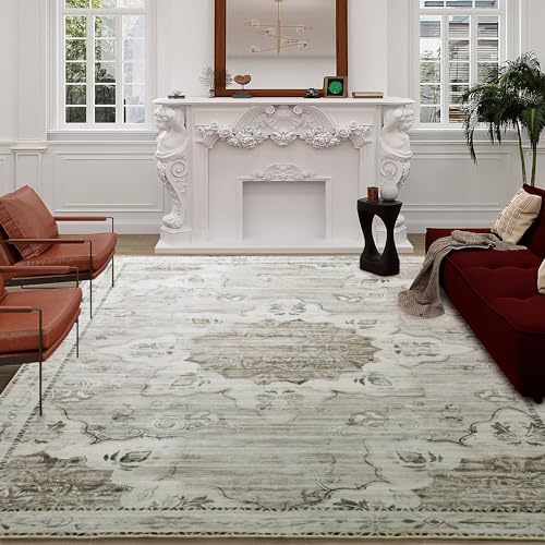 511kxrc4scl.jpg HOMBYS 9x12 ft Large Floral Area Rug for Living Room & Bedroom | HOMBYS 9x12 ft Boho Floor Carpet for Indoor & Offic