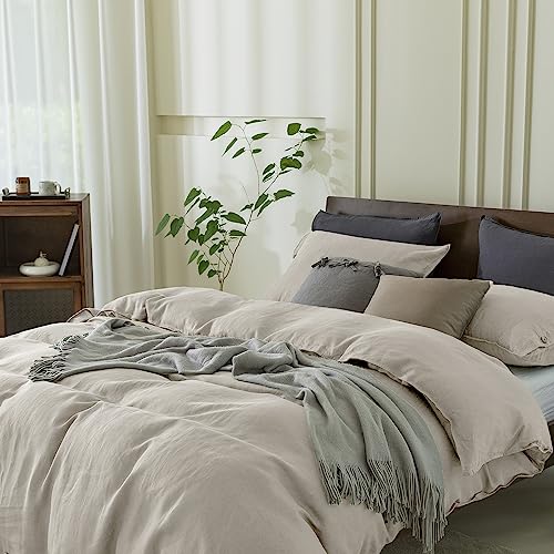 512 yuaavsl.jpg EVERLY 100% Pure Linen Duvet Cover Set Queen Size for Hot Sleepers EVERLY Soft and Breathable Linen Duvet Cover Set Quee