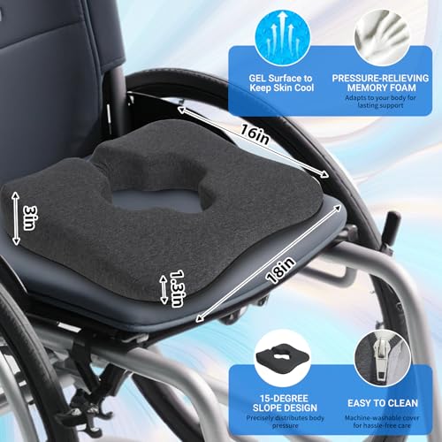 5121w3dszhl.jpg Pressure Relief Bed Sore Cushion for Wheelchair and Bed - Pain Relief for Elderly and Bedridden - Hemorrhoids and Sciati