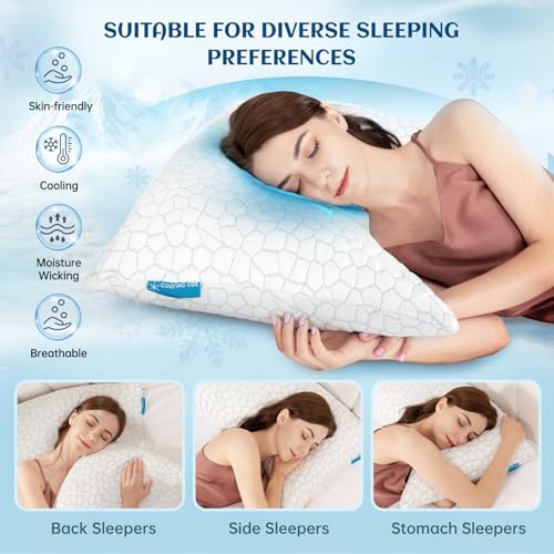 5132pbdmcnl 1.jpg Neck and Shoulder Pain Relief Cervical Pillow for Side Sleepers - Cooling Ergonomic Crescent Memory Foam Queen Size S