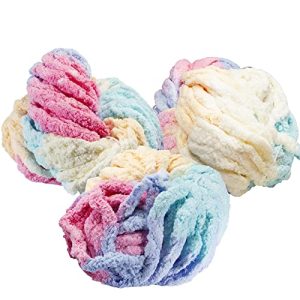 iDIY Chunky Rainbow Yarn 3 Pack - Soft & Fluffy for Throws & Crocheting!