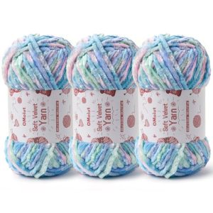 3x100g Fluffy Candyfloss Chenille Yarn for Crocheting and Knitting