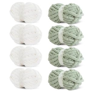 HOMBYS 8 Pack Super Bulky Yarn for Crocheting and Knitting HOMBYS Soft Fluffy 8 Pack Yarn for Hand Knitting and Arm Knit