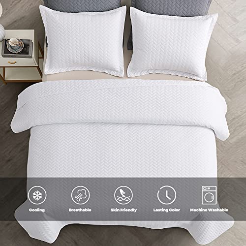 514ehddlzzl 1.jpg Maple&Stone Oversized King Bedspreads for All Season Comfort - 3 Piece Bed Cover Sets Maple&Stone Lightweight White Beds