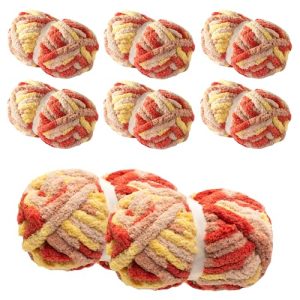 Soft, Bulky Jumbo Chunky Yarn – 8-Pack (Orange, Beige, Yellow, Camel) for Knitting & Crocheting