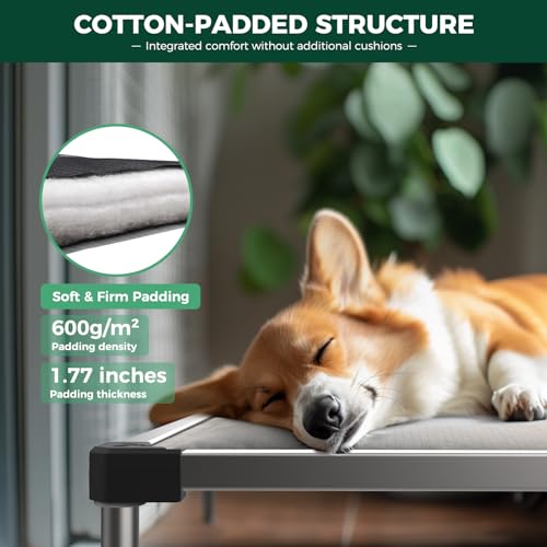514hxvvjkcl.jpg FXW TitanNest Chew-Proof Durable & Washable Small/Medium Dog Bed, Indoor/Outdoor/Camping Padded Cot, 36-Inch Grey FXW