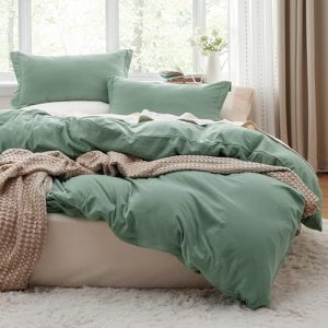 Bedsure Sage Green Duvet Cover Queen Size, Extra Soft, 3 Pieces Prewashed Bedding Set Bedsure Sage Green Duvet Cover