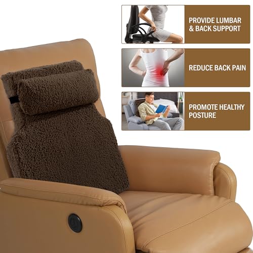 515c69mqkvl.jpg HOMBYS Sherpa Fleece Lumbar Support Pillow for Recliner Back Pain Relief Big High Back Support | HOMBYS Memory Foam