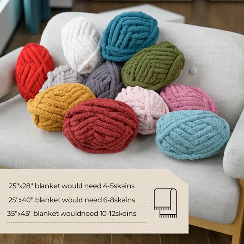 515a8d19jgl.jpg Chunky Fluffy Yarn 8 Pack for Knitting & Crocheting(Red 28yds 8oz Each)