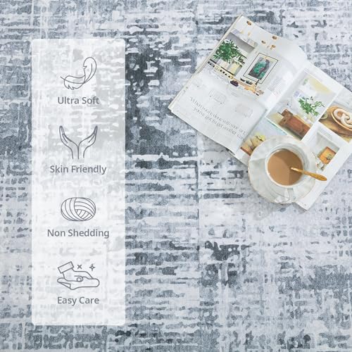 515efz229gl.jpg HOMBYS 10x14 ft Modern Abstract Area Rug - Large Non-Slip Boho Carpet for Living Room Bedroom | HOMBYS 10x14 ft Grey