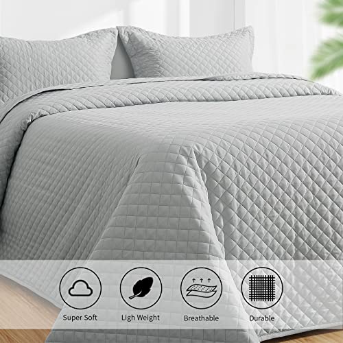 515elwhkell 1.jpg HOMBYS Super King Plus 128x120 Light Grey Reversible Comforter Set Summer Lightweight Coverlet