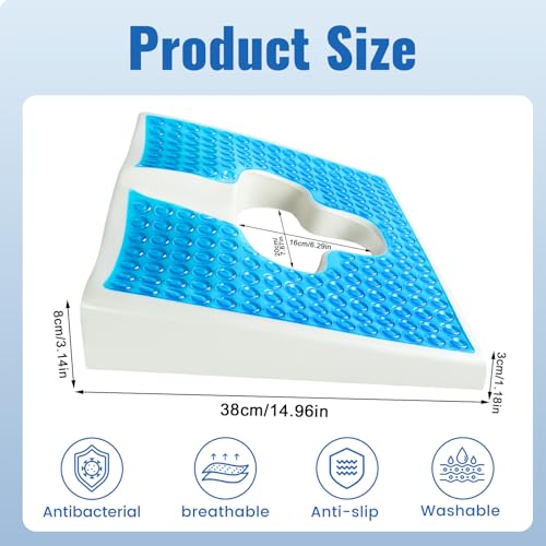 516sbfjzgvl.jpg Cooling Gel Memory Foam Bed Sore Cushion for Butt | T-Shaped Pressure Relief for Wheelchair, Office & Car | Coccyx Suppo
