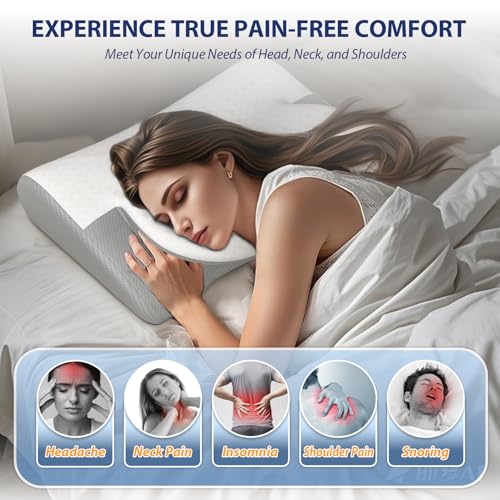 516t2k9qrjl.jpg Ergonomic Cervical Pillow for Neck and Shoulder Support, Adjustable Side Sleeper Pillow for Adults, Pain Relief Contour