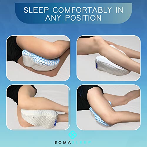 517hukcanl.jpg SelectSoma Cooling Memory Foam Gel Knee Pillow for Side Sleepers - Pain Relief for Sciatica, Back, Hips, Knees, and Join