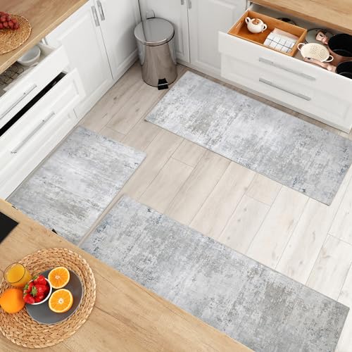 517jya6ybl 1.jpg HOMBYS Washable Non Slip Kitchen Rugs Set of 3 Brown for Floor Absorbent Modern Abstract Mats Soft Low Pile Rug Kitchen