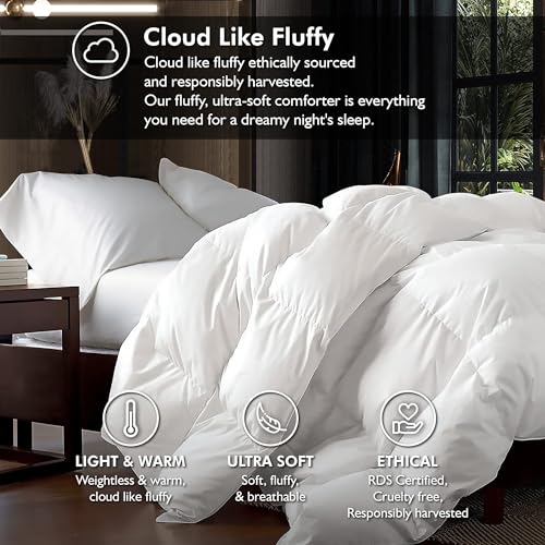 518bjkojpvl.jpg Luxurious oversized king size goose down fiber waterfowl feather comforter duvet for graceful sleepers | Ultra-plush