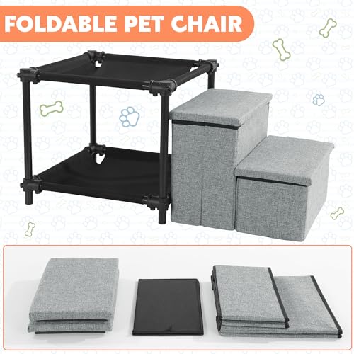 519a4jkst2l 1.jpg HOMBYS Multi-Level Pet Bunk Bed with Window View & Storage for Dogs and Cats | HOMBYS Pet Stairs & Perch for Multipl