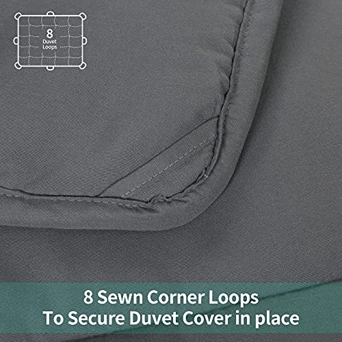 51a5ohpxb6s.jpg HOMBYS Oversized King Comforter for All Season Grey | Lightweight Quilted Down Alternative Duvet Insert 120x120 Grey