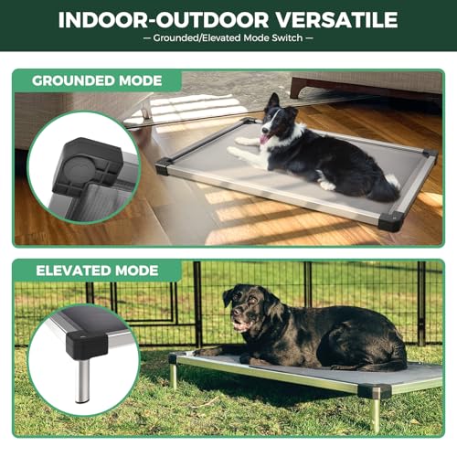 51apgsb3ctl 3.jpg FXW TitanNest Chew-Proof Elevated Dog Bed, Durable & Washable for Large Dogs, Indoor/Outdoor/Camping Use, 50-Inch, Grey