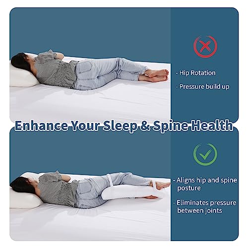 51agd6armel 1.jpg HOMBYS Adjustable Knee Pillow for Side Sleepers with Elastic Straps - Spinal Alignment & Pressure Relief Pillow for L