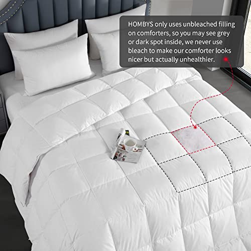 51aoyekq9zl 8.jpg HOMBYS White Oversized King Feather and Down Comforter for All Season Use | HOMBYS 100% Cotton Cover Down Proof Whit