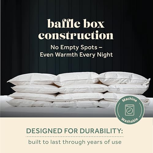 51ayedixupl.jpg ComfyDown Goose Down White Comforter - All Season Washable Duvet Insert with Corner Tabs - King ComfyDown Goose Down Whi