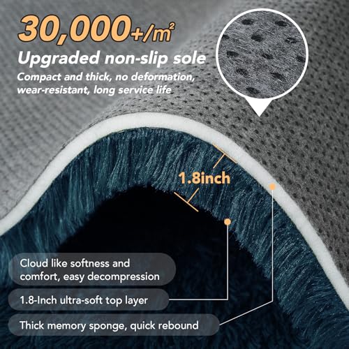 51bwoayufml 1.jpg Navy Blue Soft Shag Area Rug for Living Room and Bedroom - Large 10x14 Plush Modern Rug