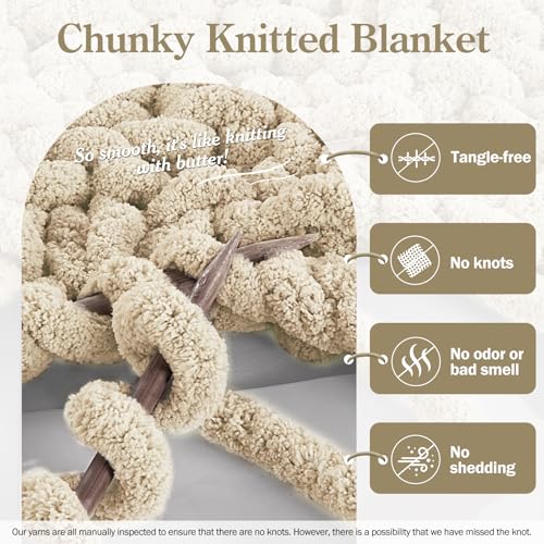 51cq6esw3l.jpg chunky chenille yarn for crocheting and knitting, fluffy beige skein pack