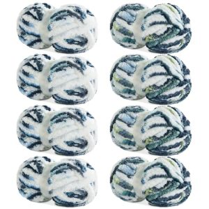 HOMBYS Super Bulky Giant Thick Yarn for Hand Knitting and Crocheting, Big Soft Plush Yarn for Chunky Blanket, Tie-Dye