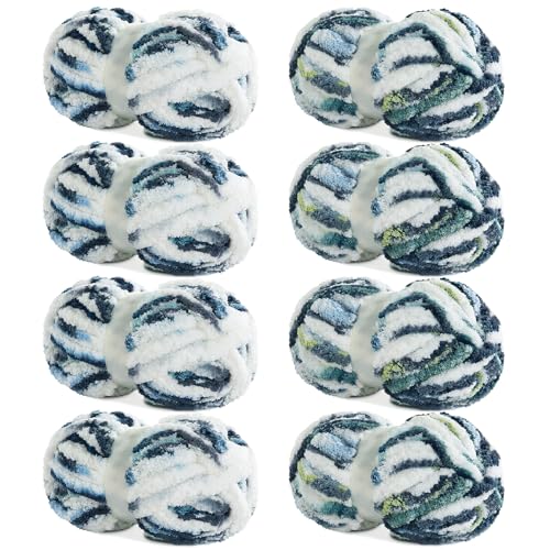 51cyhacvqul.jpg HOMBYS Super Bulky Giant Thick Yarn for Hand Knitting and Crocheting, Big Soft Plush Yarn for Chunky Blanket, Tie-Dye