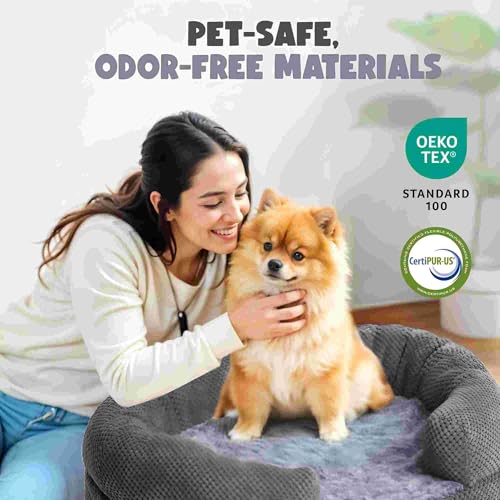 51cpmzqi71l.jpg Orthopedic Dog Bed for Large Dogs, Washable and Soft with Anti-Slip Bottom (Grey) Washable Oval Dog Couch Bed with Sid