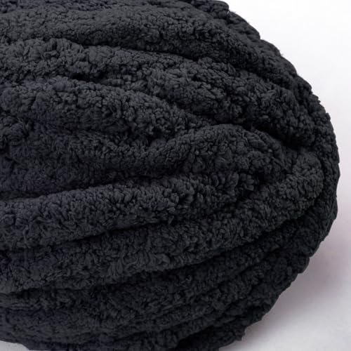 51dgj3vjqfl.jpg Black Bulky Chenille Yarn for Hand Knitting Blankets (30 Yards, 8.8 Ounces Each)