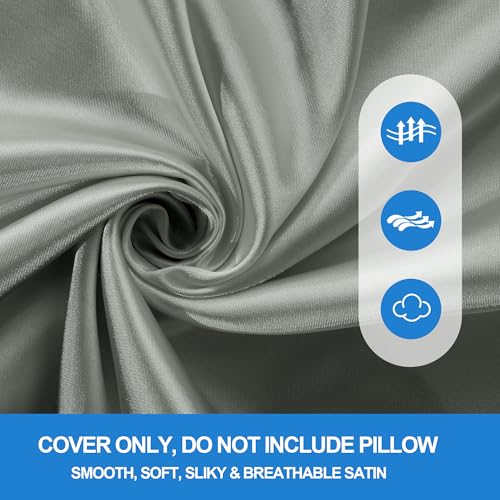 51ezrmauvsl.jpg HOMBYS Satin Leg Elevation Pillowcase - Silky Grey & Removable