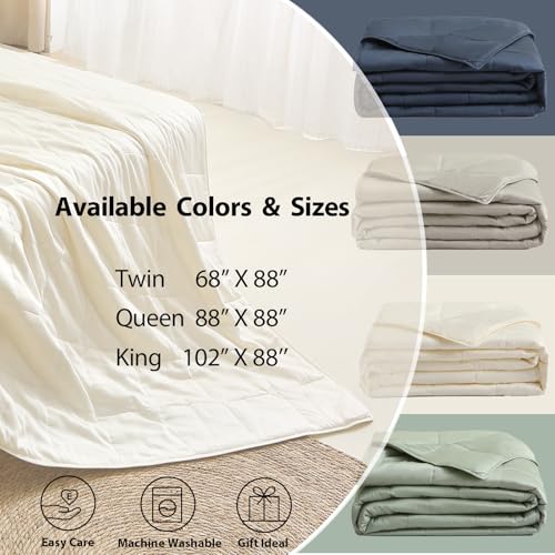 51f xibguol.jpg EP Mode Lightweight Quilt Blanket for Summer, Breathable- Ivory, Twin, Natural Fiber Choice