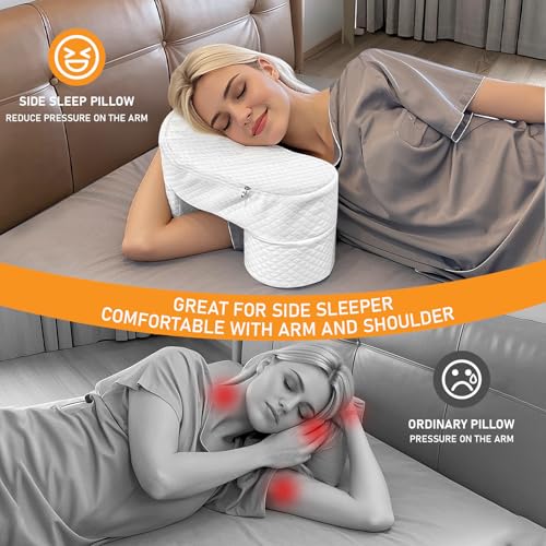 51f6em8qd7l.jpg Large Ergonomic U Shape Side Sleep Pillow for Side Sleepers with High Density Foam Reduce Arm and Shoulder Pressure a