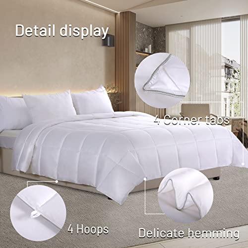 51f6vjaryl.jpg NEXHOME PRO Bamboo Viscose Cooling Comforter for Hot Sleepers, White Queen Lightweight Duvet Insert, 8 Corner Tabs(90"x