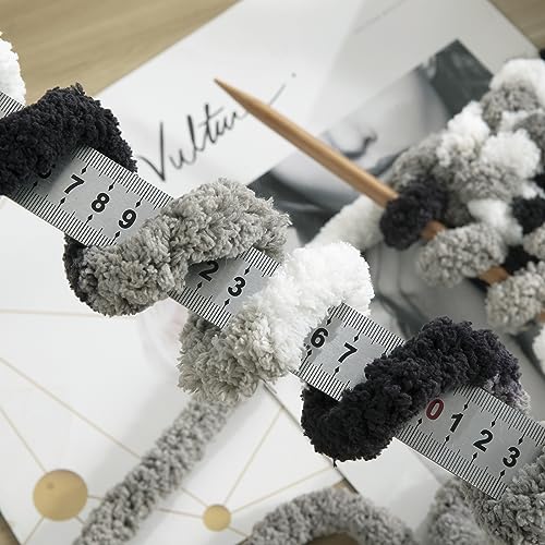 51fple8dhfl 1.jpg HOMBYS Super Bulky Large Soft Fluffy Tie Dye Plush Fuzzy Chenille Yarn for Crocheting/Hand Knitting | HOMBYS Thick M