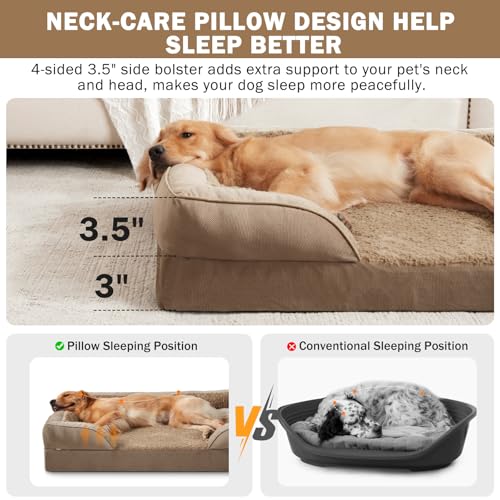 51fftfj x9l 1.jpg INVENHO Orthopedic Dog Beds for Large Size Dogs, XL Washable Dog Sofa with Egg-Crate Foam | INVENHO Orthopedic Dog B