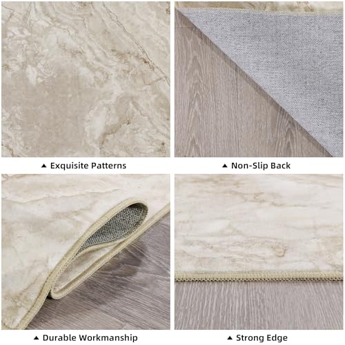 51ftezpprol 1.jpg HOMBYS 10x14ft Modern Marble Area Rug for Living Room and Bedroom - Large Abstract Floor Carpet for Indoor Use, Camel