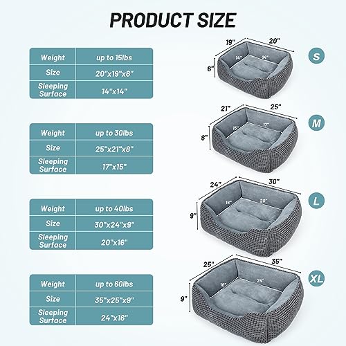 51g4ml9ubel 1.jpg MIXJOY Orthopedic Dog Bed for Large Dogs - Rectangle, Washable, Anti-Slip Bottom, Multiple Sizes (25'', Grey) MIXJOY O