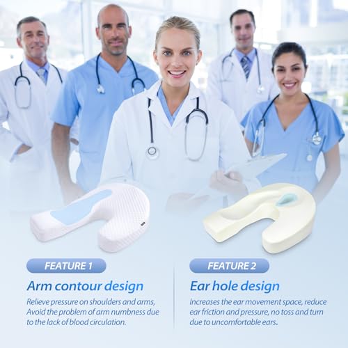 51g4qeyixhl 1.jpg Memory Foam U Shaped Pillows for Side Sleepers with Neck and Shoulder Pain Relief Memory Foam U Shaped Shoulder Pillow f