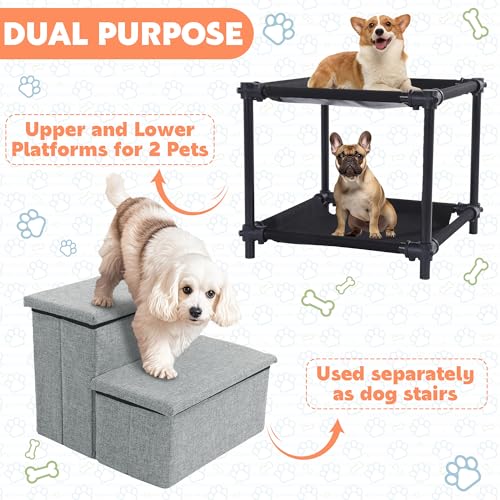 51gacewrql 1.jpg HOMBYS Multi-Level Pet Bunk Bed with Window View & Storage for Dogs and Cats | HOMBYS Pet Stairs & Perch for Multipl