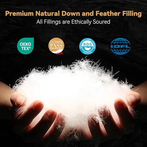 51gfgfhwhfl.jpg Premium SNOWMAN Down Comforter Queen Size for Luxurious All Season Sleep | SNOWMAN 3D Baffle Box Design Queen Size D