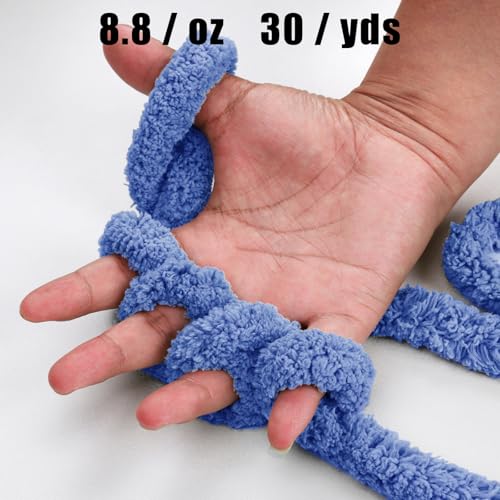 51ggcjwqgxl.jpg Country Blue Bulky Chunky Chenille Yarn for Hand Knitting Country Blue Extra Bulky Chunky Yarn for DIY Blankets Coun