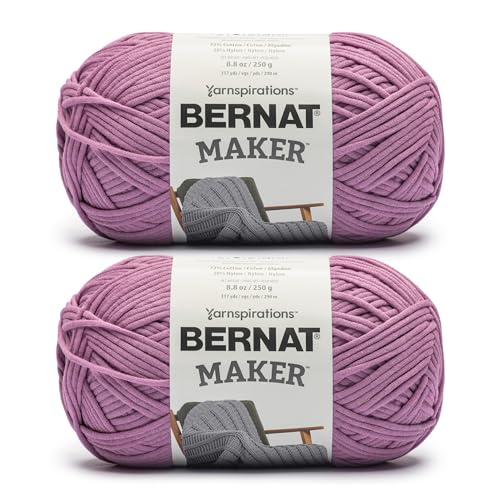 51hidht9wpl.jpg Bernat Maker Hyacinth Bulky Yarn - 250g Cotton Nylon - Perfect for Knitting & Crochet