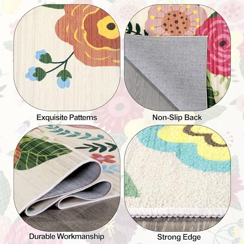 51hyuyslykl 1.jpg HOMBYS 8x10ft Floral Vintage Area Rug for Living Room and Bedroom