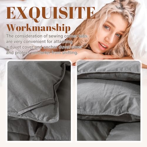 51i8uncnzil 1.jpg Cosybay King Size Ultra Fluffy Feather Down Comforter - All Season Luxury Bedding for Adults | Cosybay 100% Cotton K
